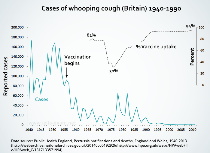 IELTS Writing Task 1 Line graph: The graph shows the impact of vaccinations on the incidence of…